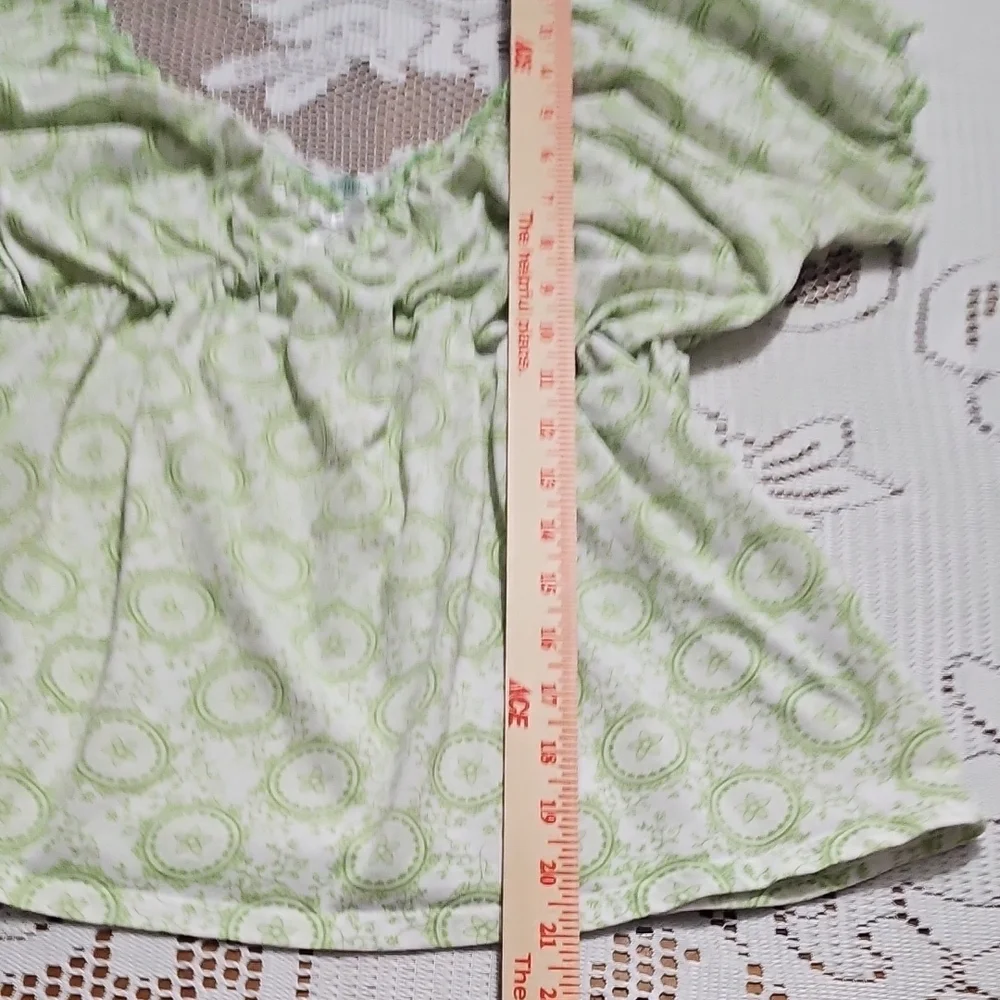 Laura Ashley White and Green Patterned Blouse - Picture 4 of 8